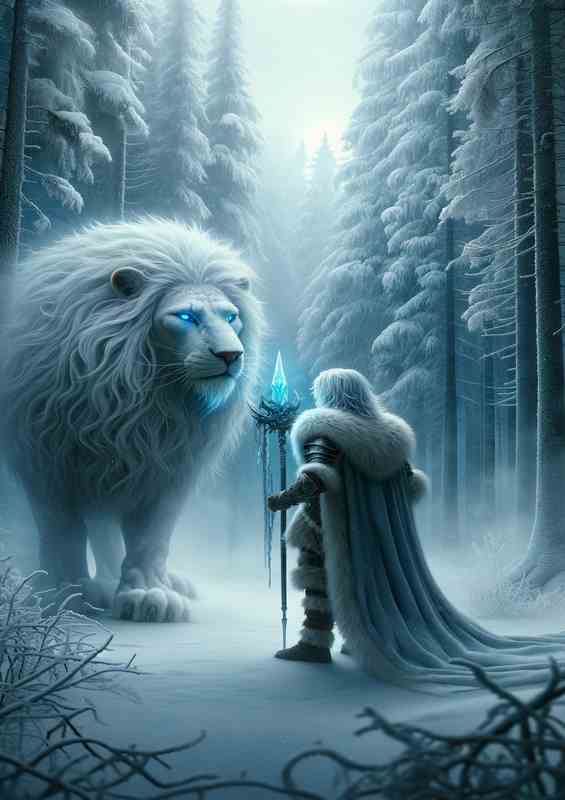 Mystic Warriors Encounter with Arctic Beast Metal Poster