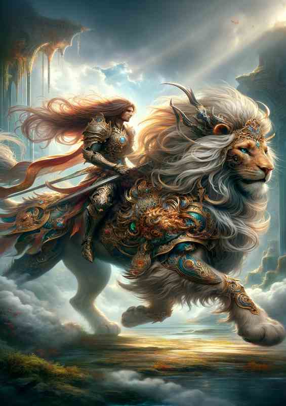Riding Mythical Lion