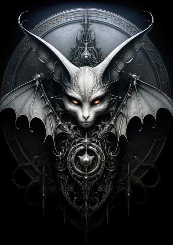 the black and white bat and yellow eyes