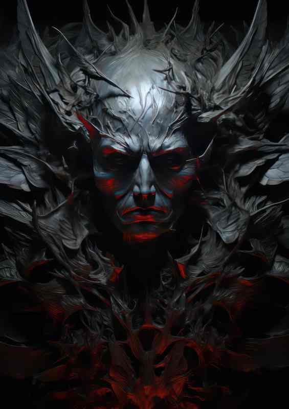 the black demon with wings from his shoulders