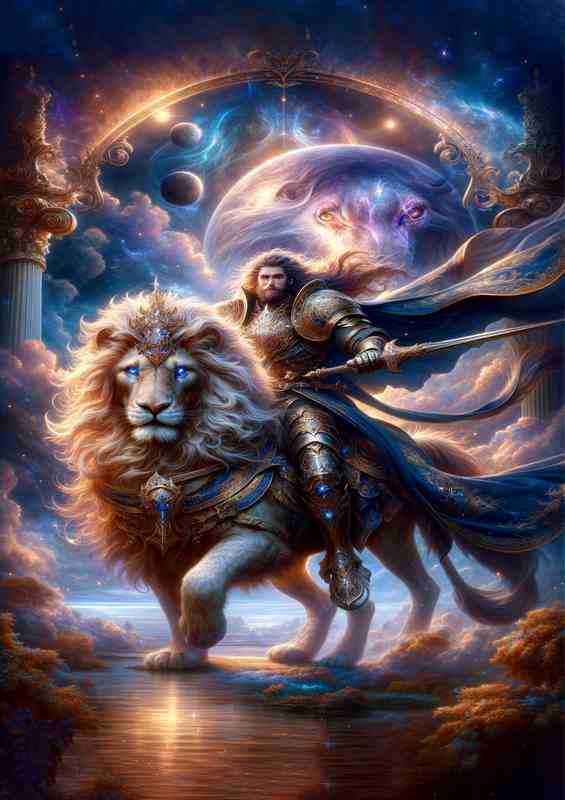 Valiant Knight Mounted on Celestial Lion