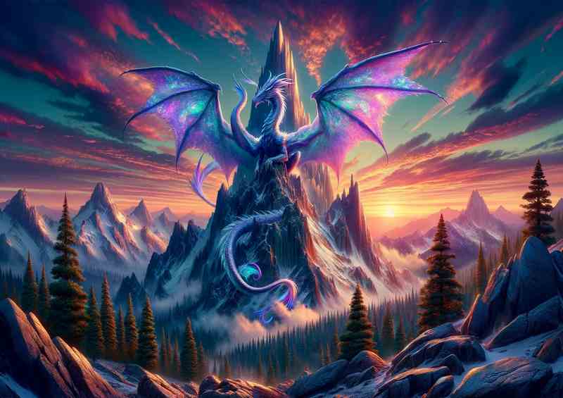 Mystical Dragons Peak with iridescent scales
