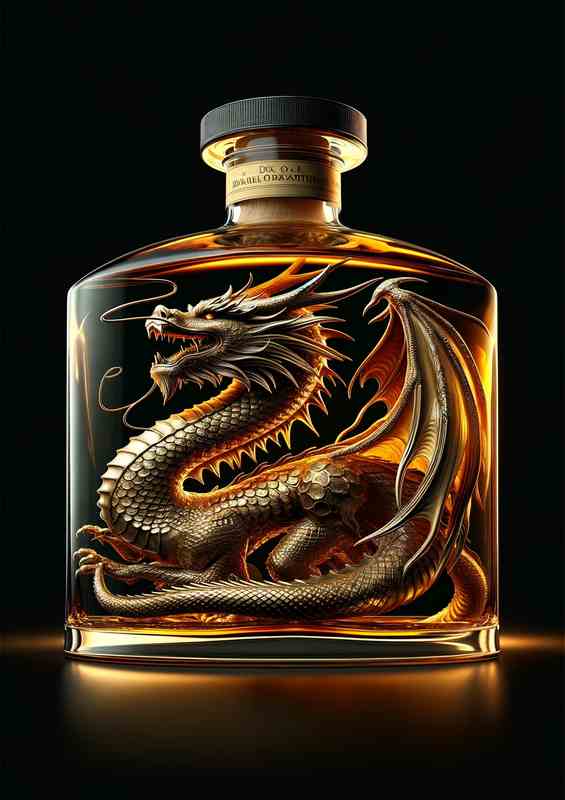 Exquisite Dragon Sculpture in Bottle