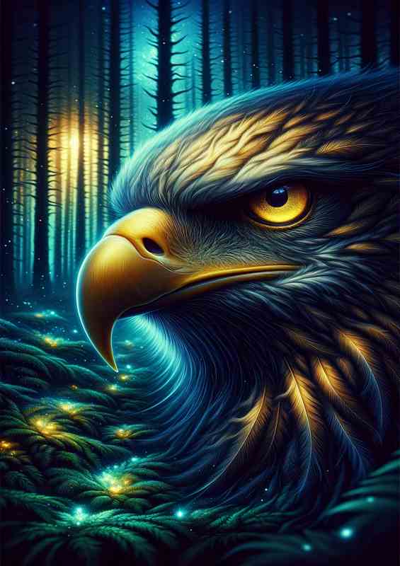 Majestic Eagle Gaze Metal Poster