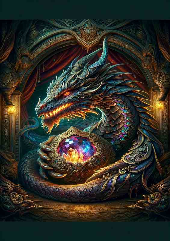 Mystic Dragon Guardian of Enchanted Gem