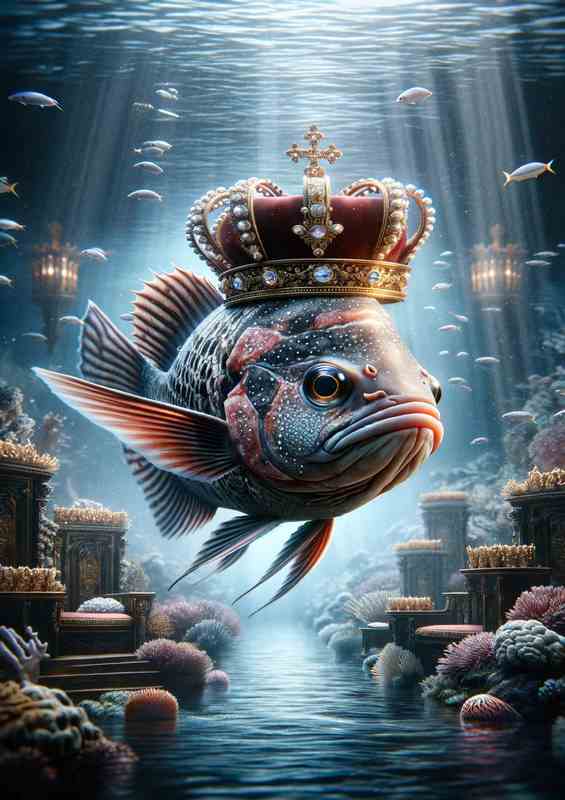 Aristocratic Fish Monarch in Royal Crown