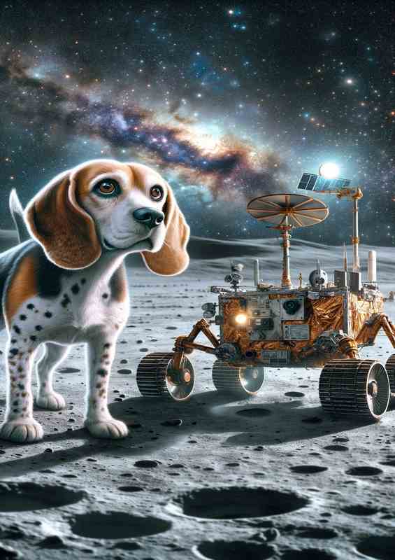 Astronomical Beagle Discovering a Moon Rover