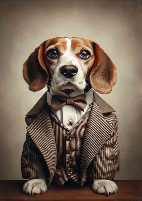 Beagle in Victorian Gentleman Outfit