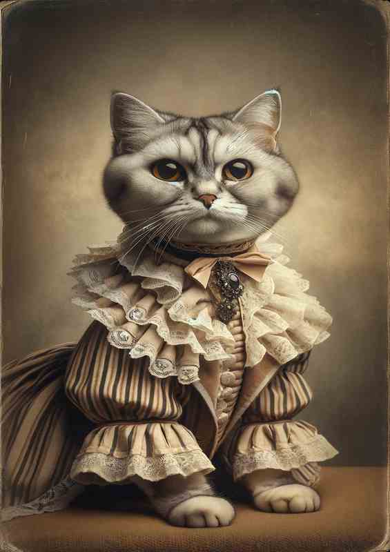 Cat in Victorian Elegance