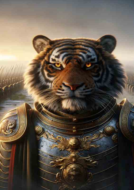 Intense Amber-Eyed Tiger General Metal Poster
