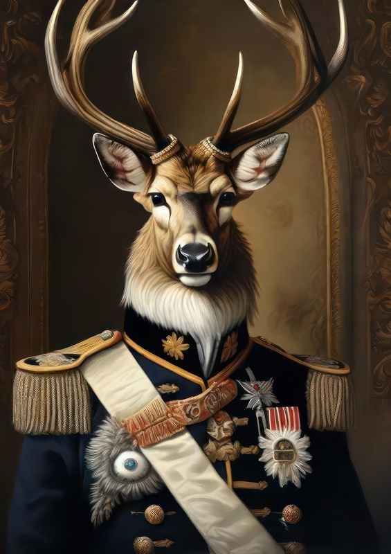 Distinguished Deer Admiral in Uniform
