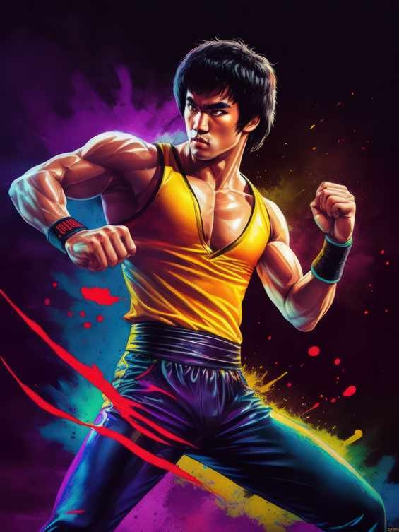 Bruce Lee coulured art