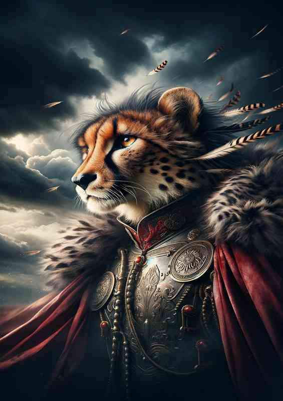 Dramatic Cheetah General in War Regalia -