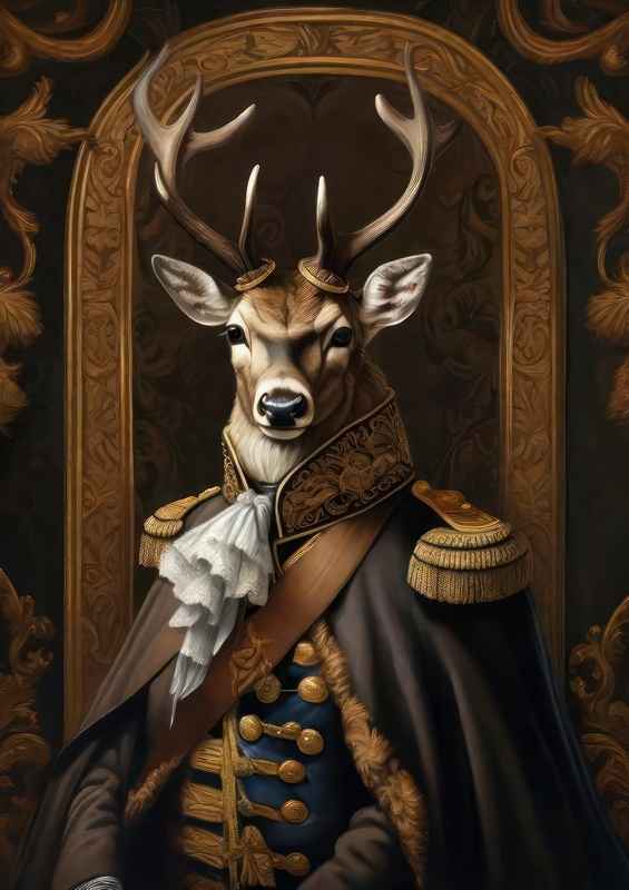 Elegant Deer Aristocrat in Vintage Attire