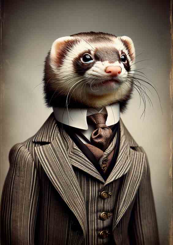Ferret in Victorian Gentlemans Suit
