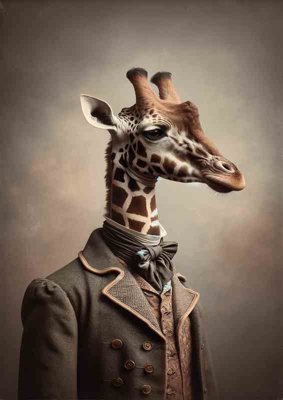 Giraffe in Victorian Elegance