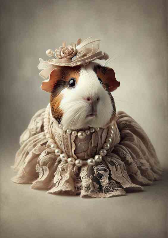 Guinea Pig in Victorian Lady Garb