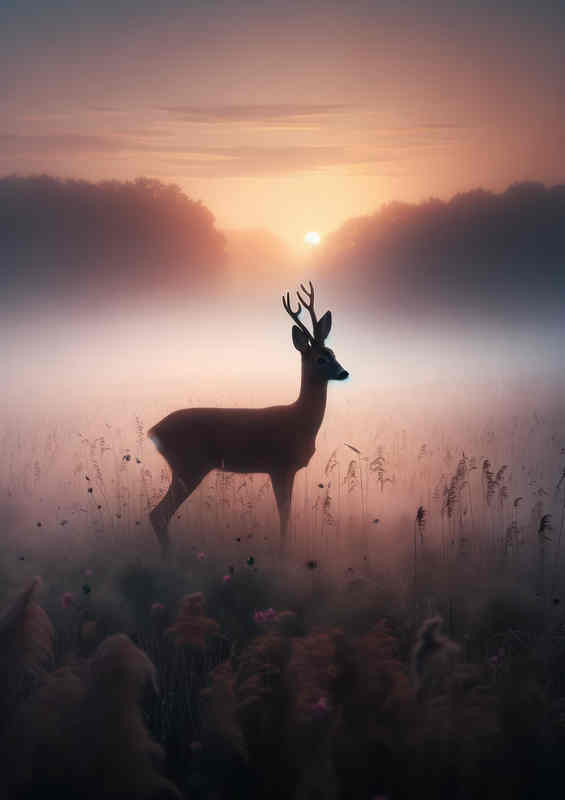 Meadow Alert | Misty Dawn Metal Poster