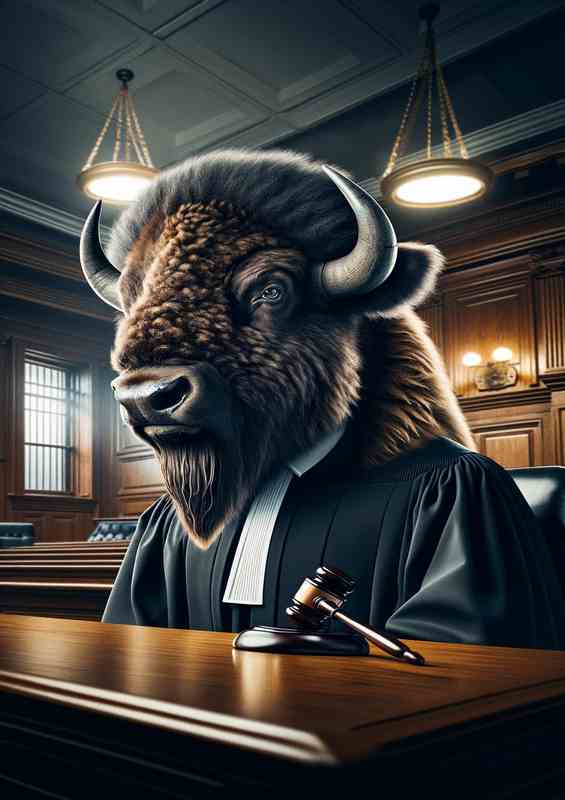 Imposing Bison Judge in Court Attire