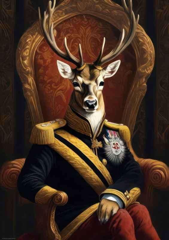 Magestic stag in his uniform looking regal