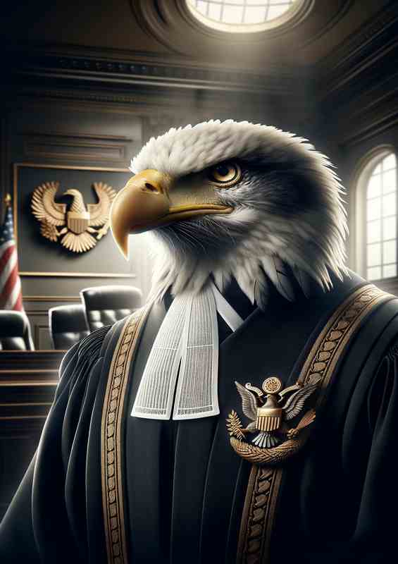 Majestic Eagle Judge in Judicial Robes