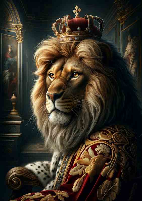 Noble Lion King in Royal Garments