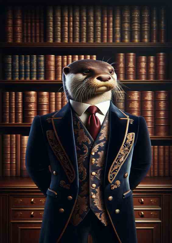 Otter Gentleman in Regal Attire