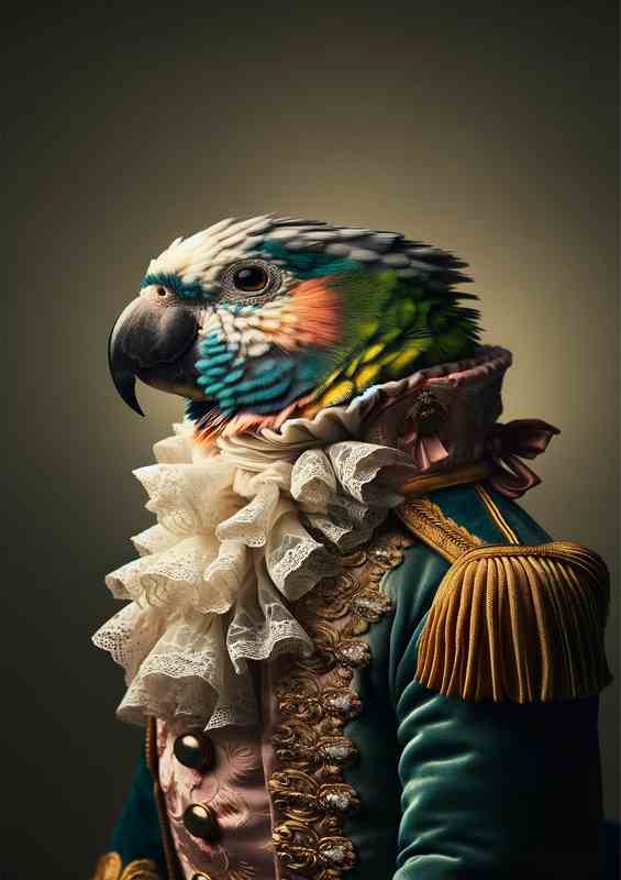 Parrot Aristocrat in Regency Period Dress