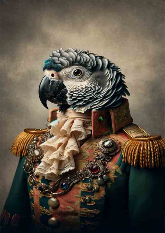 Parrot in Victorian Aristocrat Attire