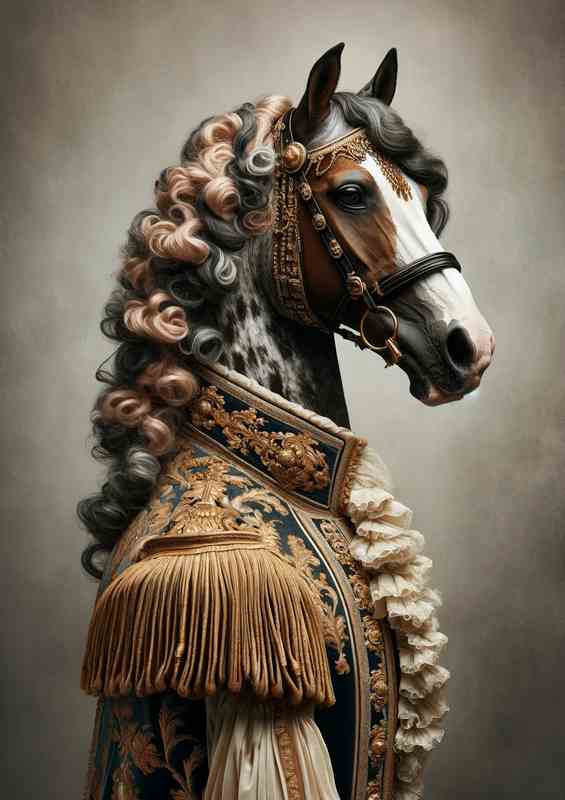 Regal Horse in Baroque Outfit