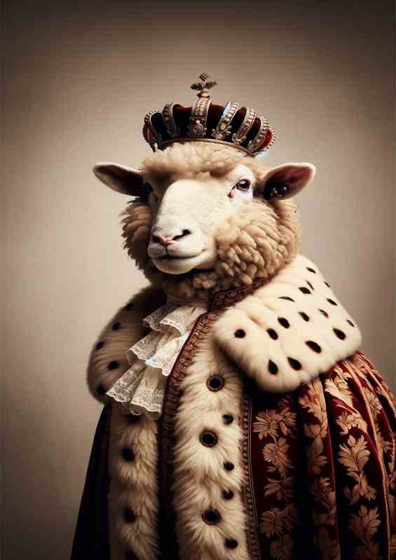 Regal Sheep in Royal Robes
