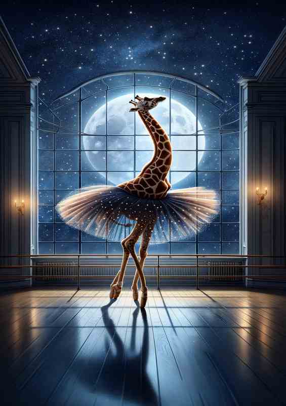Starry Night The Elegant Giraffe Ballerina