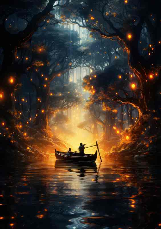 Glistening Fairy Ponds two people on a boat