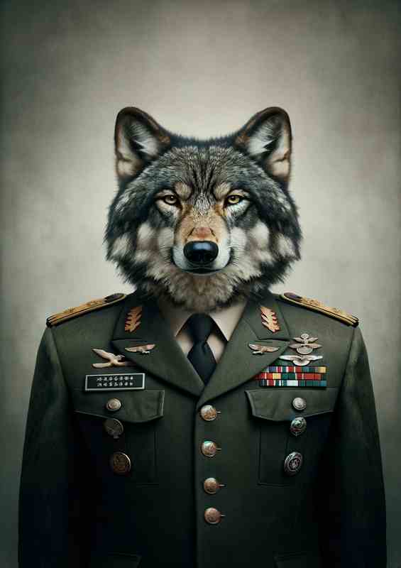 Wolf General in Army Uniform