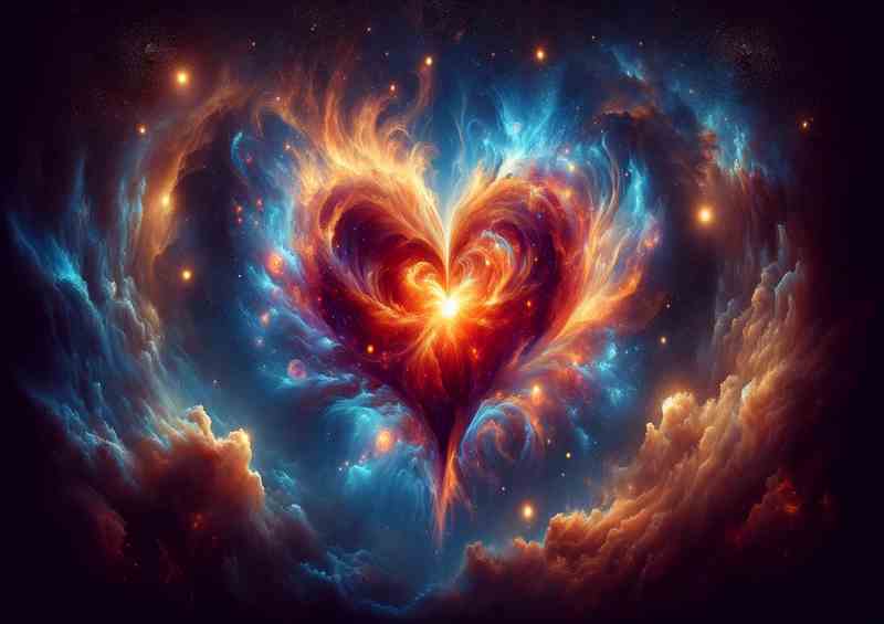 Cosmic Love Heart Celestial Art