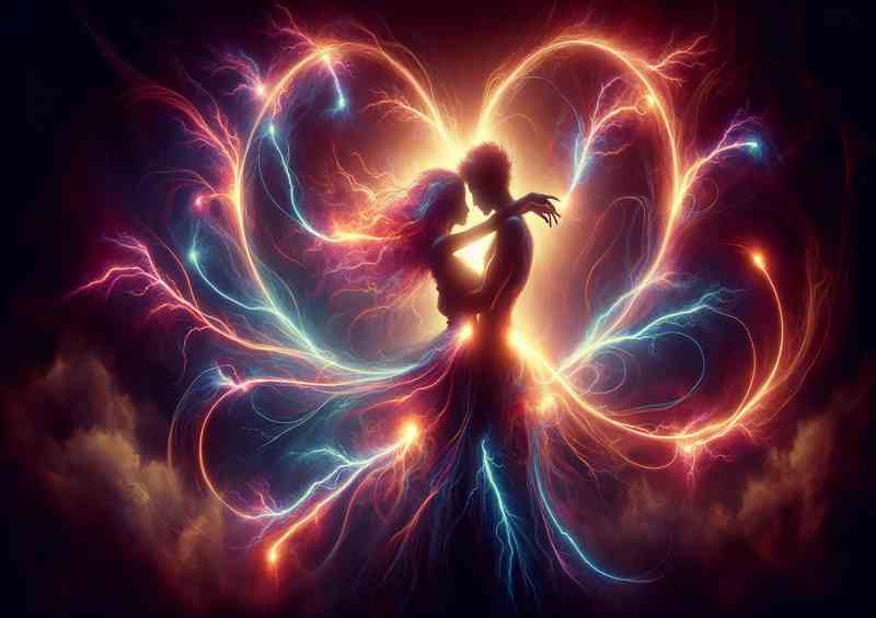 Electric Love Embrace Energy Passion Art