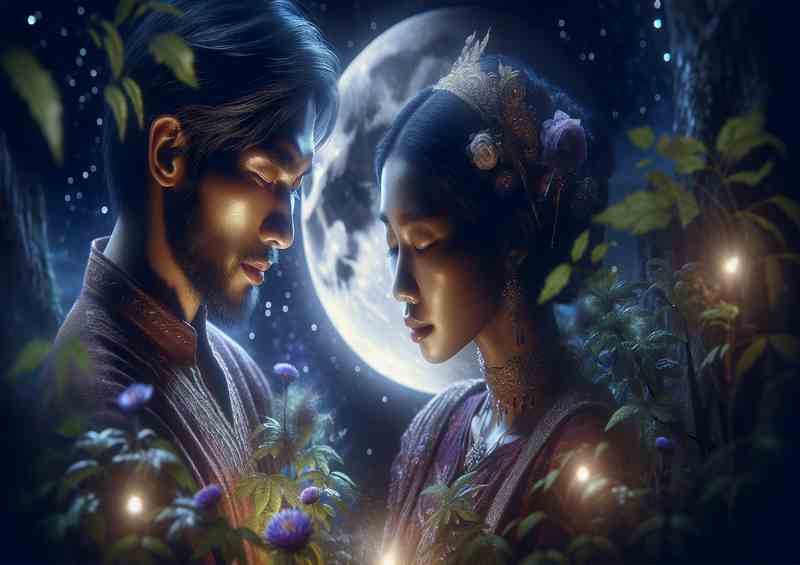 Enchanted Forest Moonlight Lovers Close Up