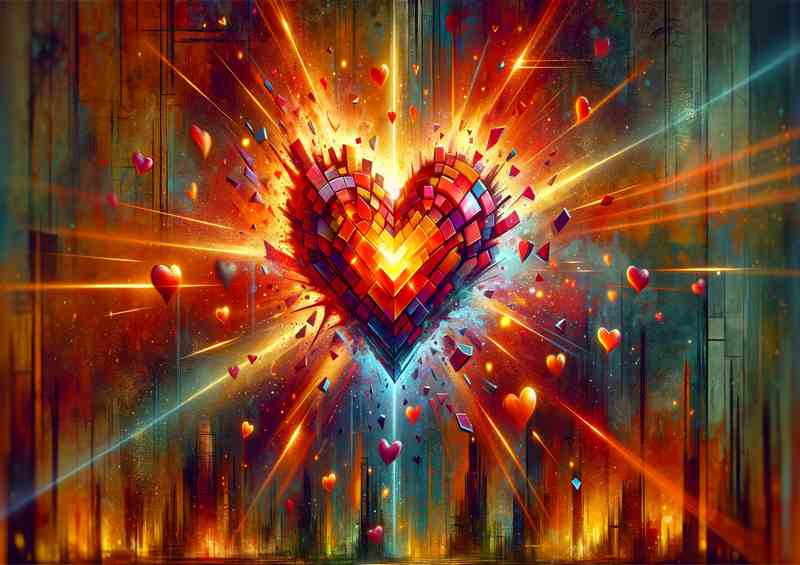 Exploding Vibrant Heart Urban Art