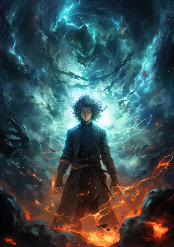 Yuuya Tenjou style surrounded by fire