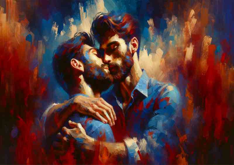Male Couple Love Artistic Representation in love