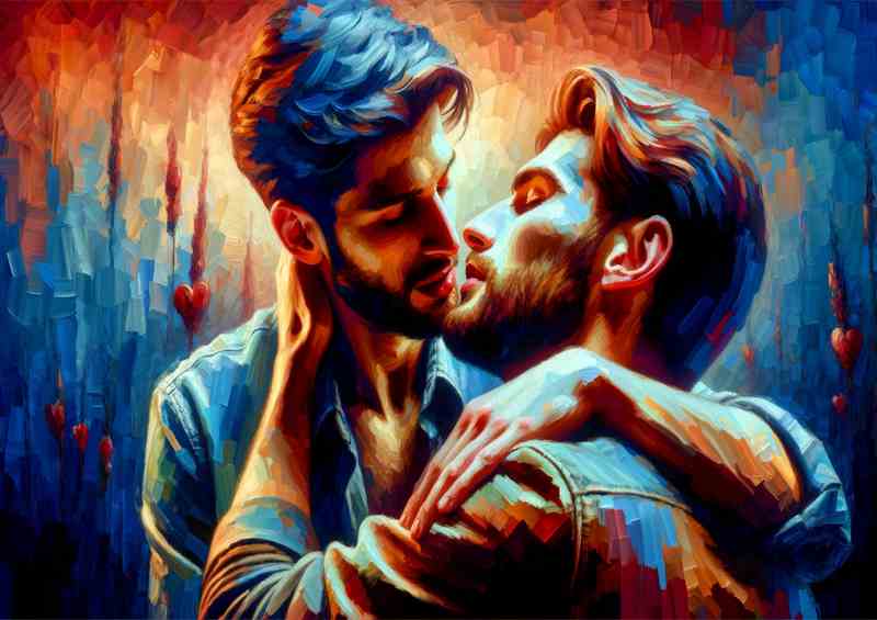 Male Couple Love Artistic nearly kissing