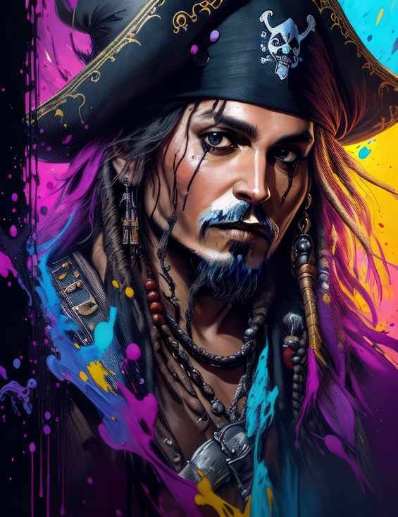 Captain Jonny Depp Splash art style