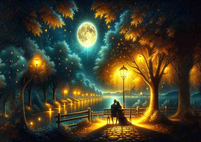 Moonlight Serenade Digital Art couple in love