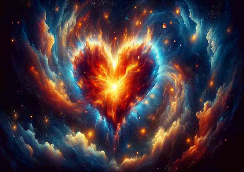 Passionate Cosmic Love Heart Celestial Art