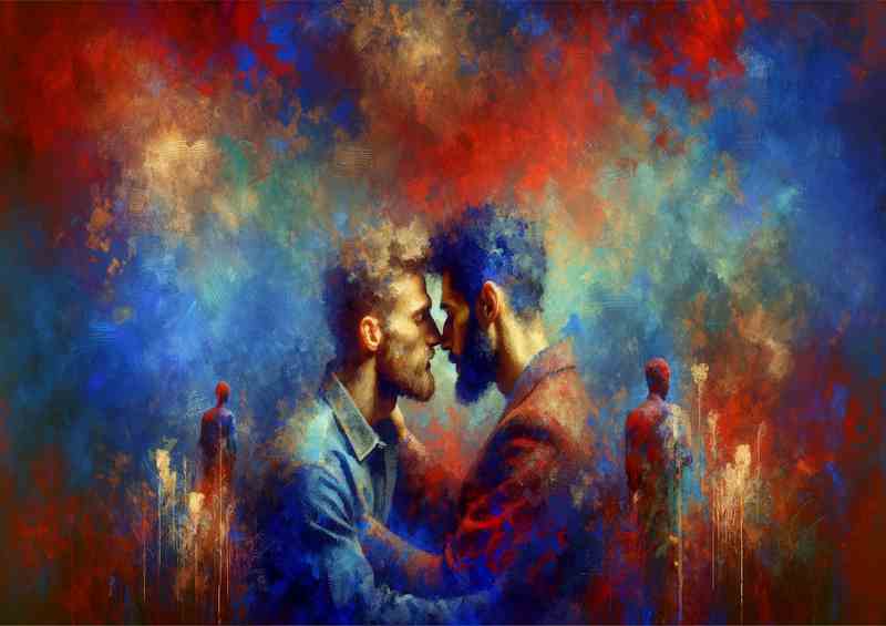 Romantic Male Couple Love Artistic Representation