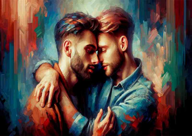 Romantic Male Couple Metal Poster