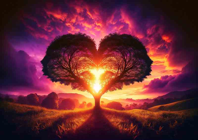 Silhouette Heart Tree Romance Scenery love