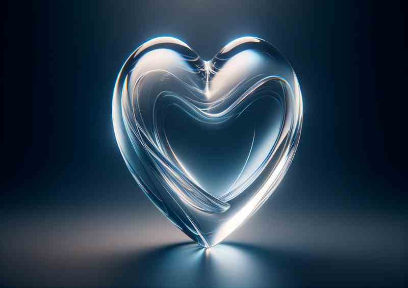 Translucent Glass Heart Elegant Love Art
