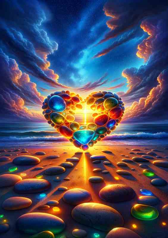 Glowing Sun Stones Metal Poster