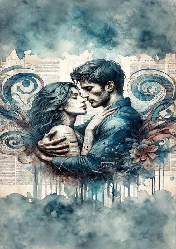 Embrace Watercolor Newspaper Background